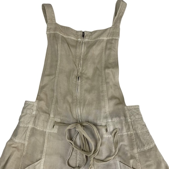 Free People Palm Valley Shortall Boho Zip Front Tie-Back Khaki - Picture 6 of 15